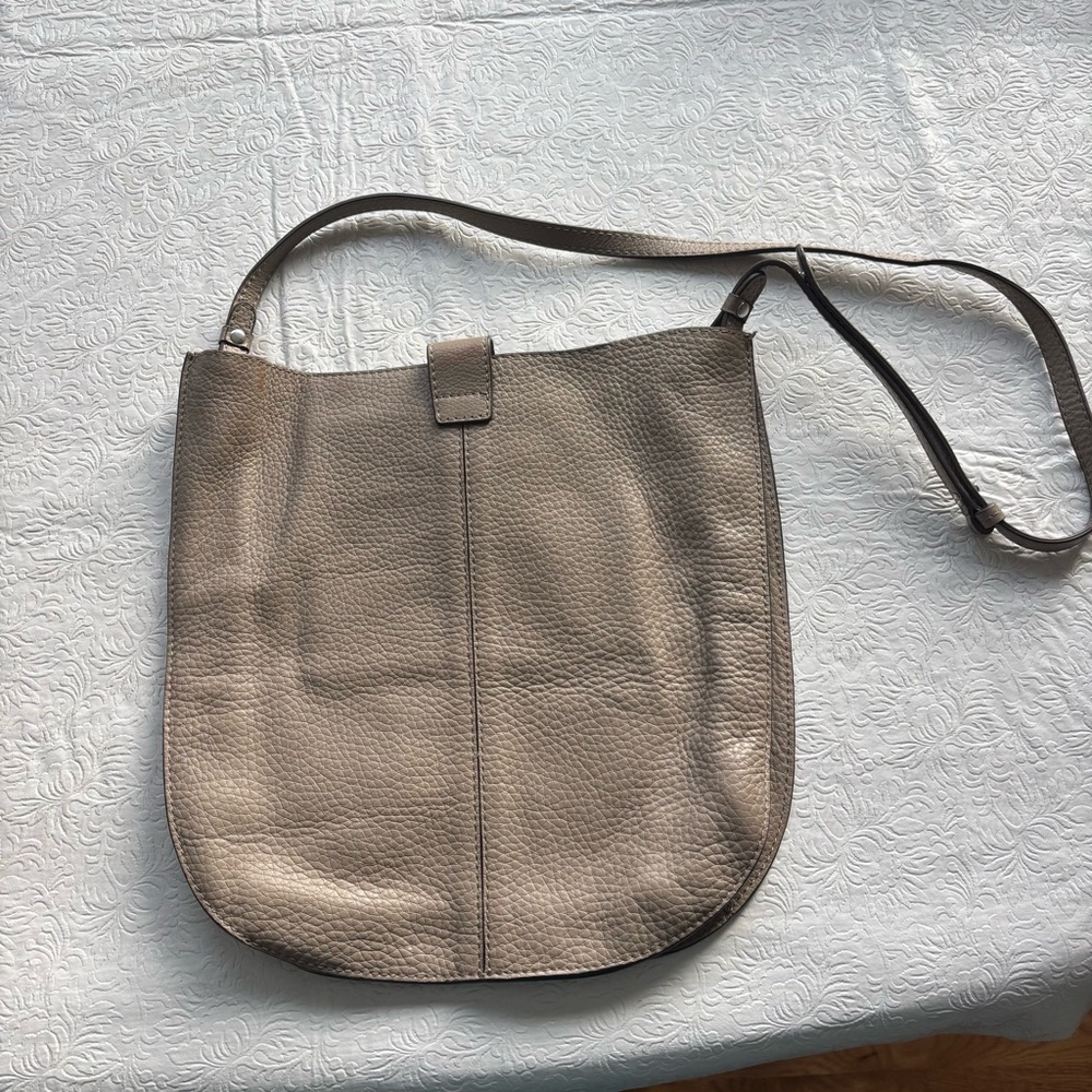 Banana Republic Leather Crossbody Hobo Bag in Taupe - Picture 6 of 13